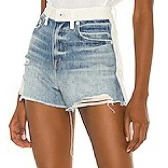 Jonathan Simkhai Leo High Rise Vintage Cutoff Shorts - Two Toned Pismo - Picture 1 of 9